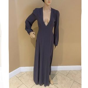 Grey Dress Deep Plunge V-neck (S)